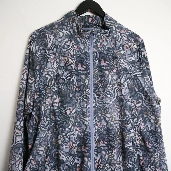 Athleta Run With It Jacket Kinetic Abstract Multicolor Zip Up Size XL - Picture 4 of 9